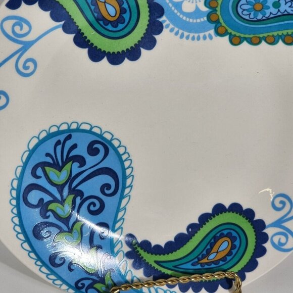 Royal Norfolk Blue Paisley Blue Green White Dinner Plate China Lot Of 2 Vintage - Picture 2 of 10
